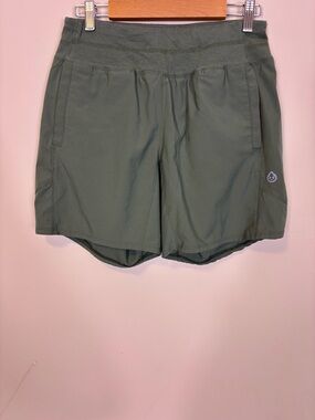 Tasc Women's Olive Green Athletic Shorts with Pockets XS